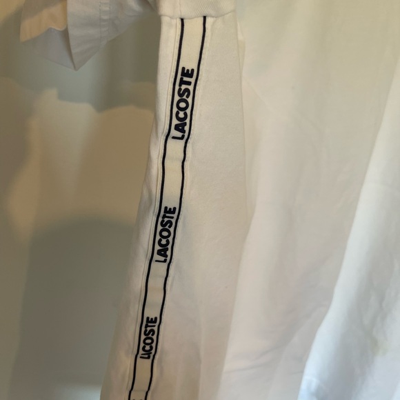 Lacoste White Short Sleeve Regular Fit Side Logo T Shirt - Picture 7 of 16